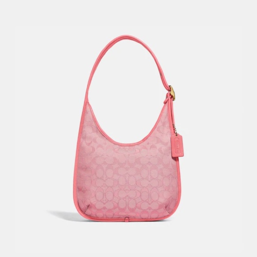 Coach Pink Ergo Shoulder Bag In Signature Jacquard